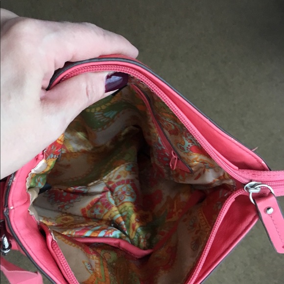 Tyler Rodan GREAT color peach/pink crossbody purse - Picture 5 of 8
